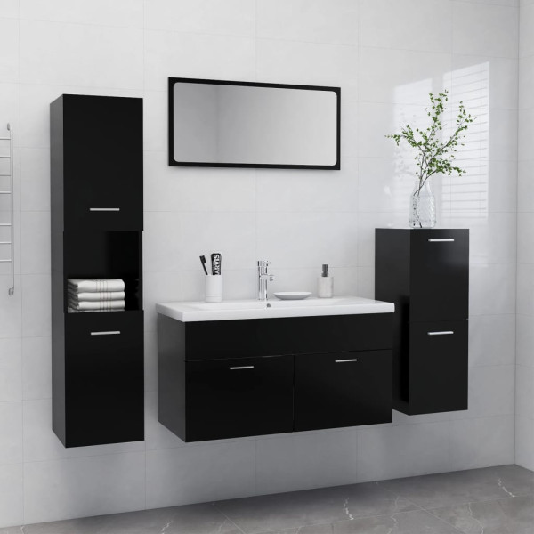 Conjunto de muebles de baño aglomerado negro D