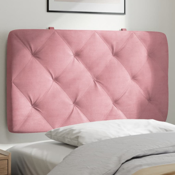 Cabecero de cama acolchado terciopelo rosa 80 cm D