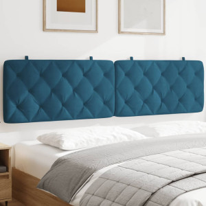 Cabeça de cama acolchada veludo azul 200 cm D