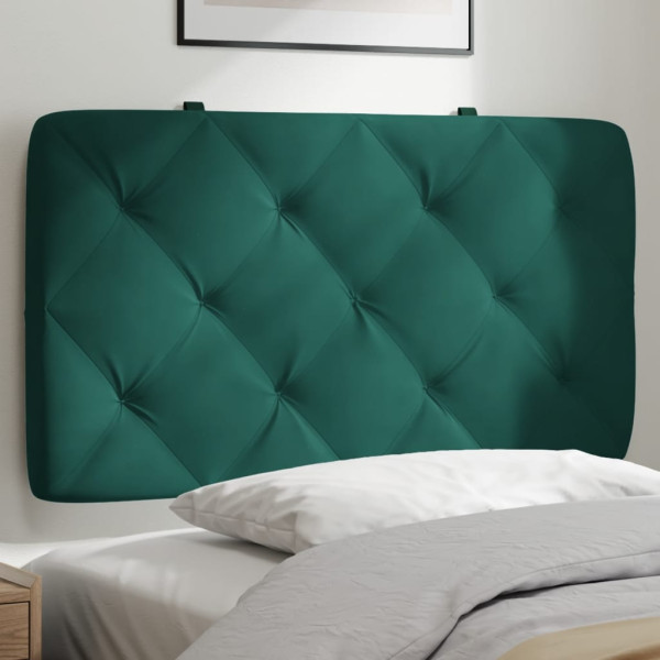 Cabecero de cama acolchado terciopelo verde oscuro 90 cm D