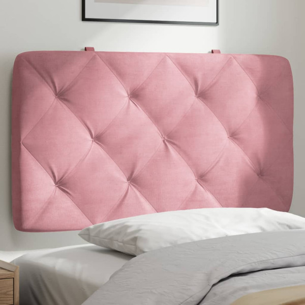 Cabecero de cama acolchado terciopelo rosa 90 cm D