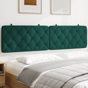 Cabeceira de cama acolchoada em veludo verde escuro 200 cm D