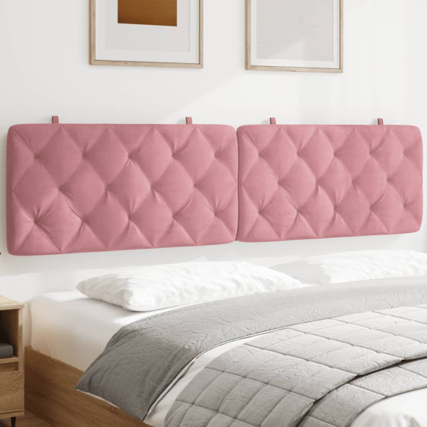Cabecero de cama acolchado terciopelo rosa 200 cm D