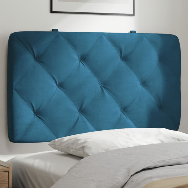 Cabecero de cama acolchado terciopelo azul 90 cm D