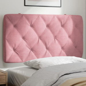 Cabeceira de cama acolchoada em veludo rosa 100 cm D