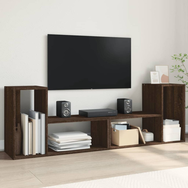 Muebles de TV 2 uds madera ingeniería roble marrón 75x30x50 cm D