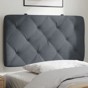 Cabecero de cama acolchado terciopelo gris oscuro 80 cm D
