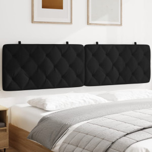 Cabecero de cama acolchado terciopelo negro 200 cm D