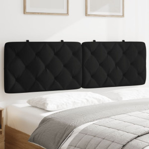 Cabecero de cama acolchado terciopelo negro 160 cm D