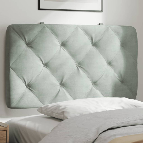 Cabeça de cama acolchada veludo cinza claro 80 cm D