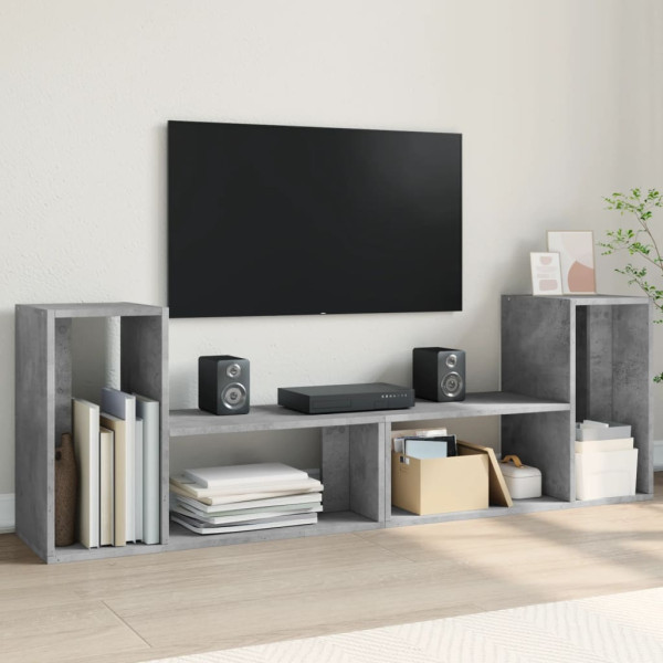 Muebles de TV 2 uds madera ingeniería gris hormigón 75x30x50 cm D