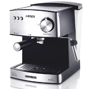 Cafetera Expreso HAEGER Italia negro/plata D