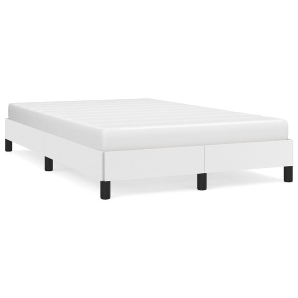 Estructura de cama cuero sintético blanco 120x190 cm D
