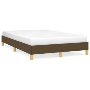 Estructura de cama tela marrón oscuro 120x190 cm D
