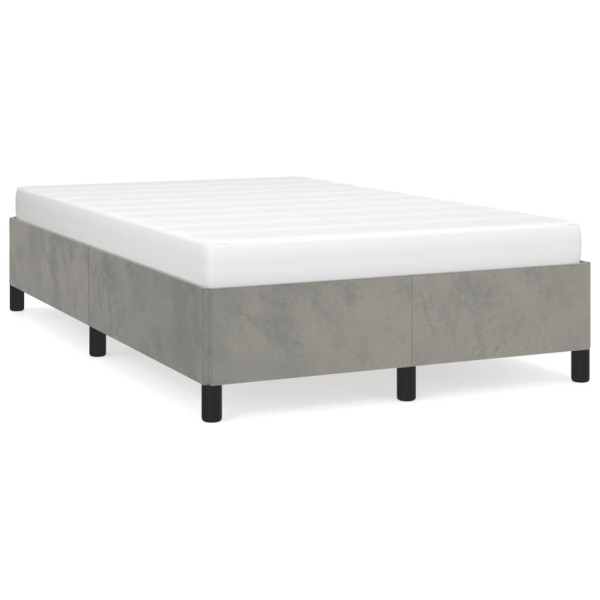 Estructura de cama terciopelo gris claro 120x190 cm D