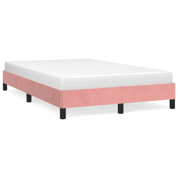 Estrutura de cama em veludo rosa 120x190 cm D