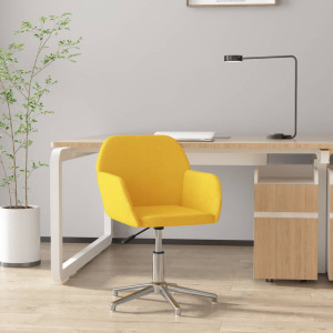 Silla de oficina giratoria de tela amarillo claro D
