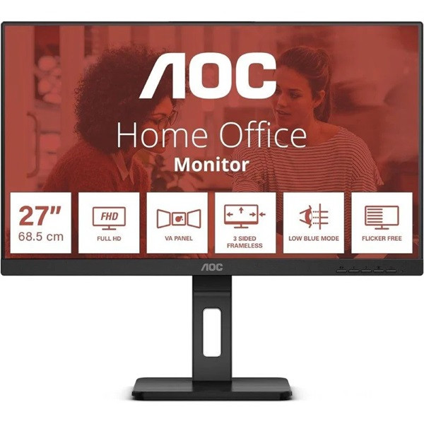 Monitor Profesional AOC 27" LED FHD 27E3QAF negro D