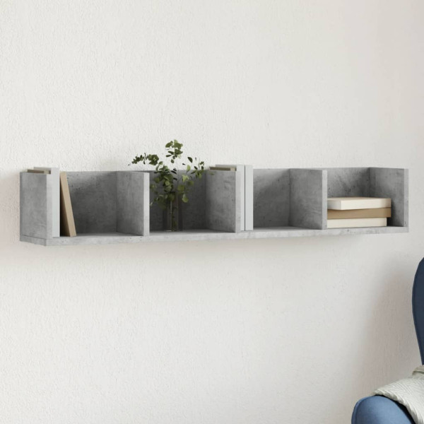 Mueble de pared madera ingeniería gris hormigón 99x18x16.5 cm D