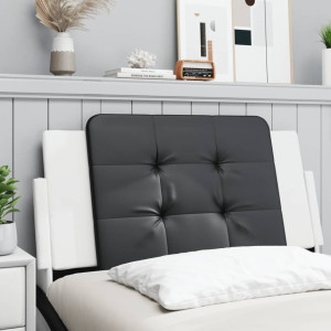 Cabeça de cama acolchoado sintético preto branco 100 cm D