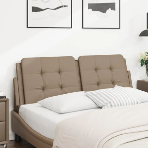 Cabecero de cama acolchado cuero sintético capuchino 120 cm D