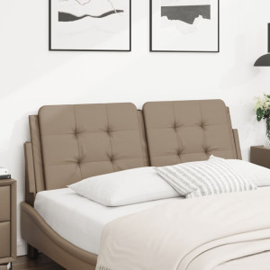 Cabecero de cama acolchado cuero sintético capuchino 140 cm D