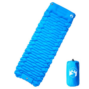 Colchón de camping autoinflable con almohada integrada azul D