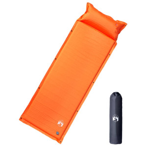 Colchão de campismo auto-inflável com almofada integrada laranja D