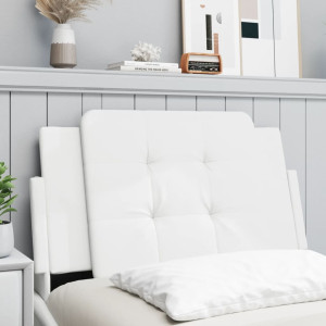 Cabeça de cama acolchoado couro sintético branco 80 cm D