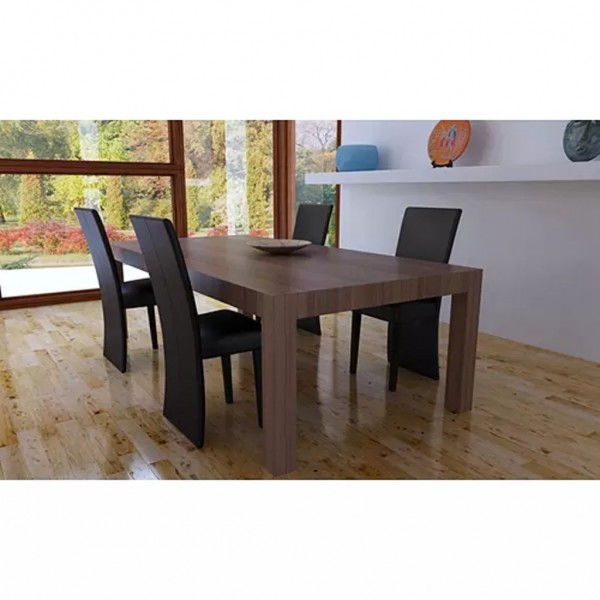 Cadeiras de jantar 4 unidades couro sintético marrom escuro D