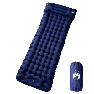 Colchón camping autoinflable con almohada integrada azul marino D