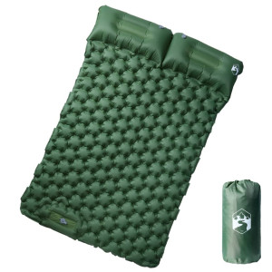 Colchón de camping autoinflable con almohadas 2 personas verde D