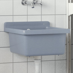 Fregadero lavabo de pared resina gris 40x40x24 cm D