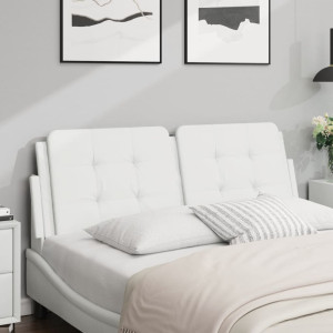 Cabeça de cama acolchoado branco couro sintético 140 cm D