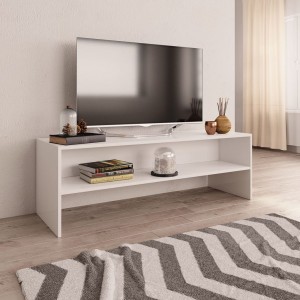 Móveis de televisão de madeira contraplacada branca 120x40x40 cm D