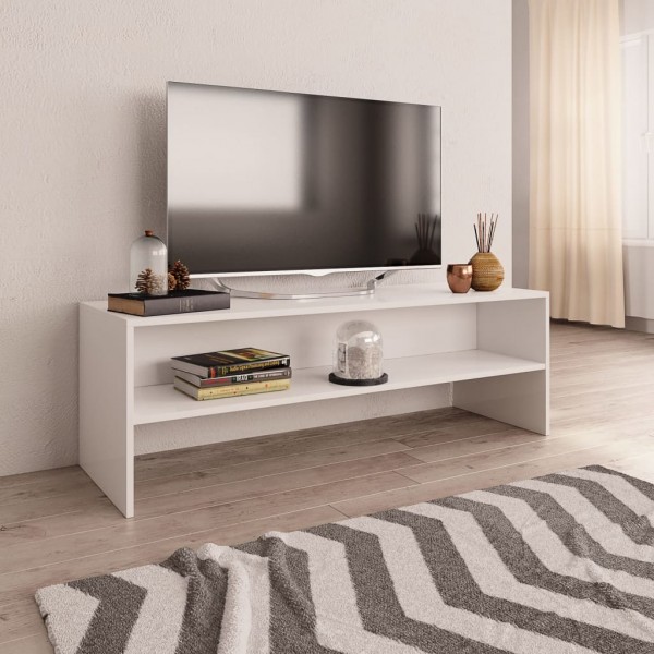 Mueble para TV madera contrachapada blanco 120x40x40 cm D