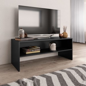 Mobiliário para TV madeira contraplacada preta100x40x40 cm D