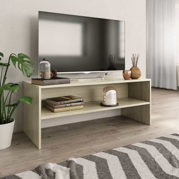 Mueble de TV madera contrachapada color roble 100x40x40cm D