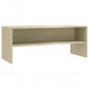 Mueble de TV madera contrachapada color roble 100x40x40cm 3