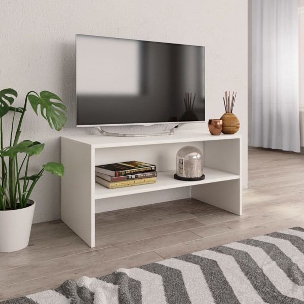 Mueble para TV madera contrachapada blanco 80x40x40 cm D