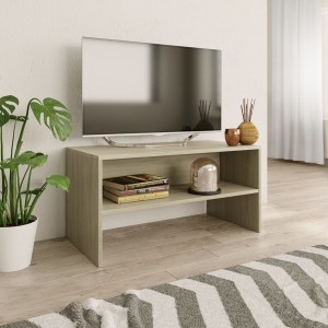 Mobiliário de TV madeira revestida de carvalho Sonoma 80x40x40cm D