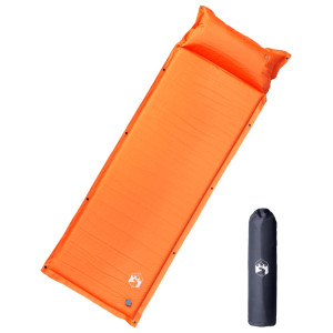 Colchón de camping autoinflable con almohada integrada naranja D