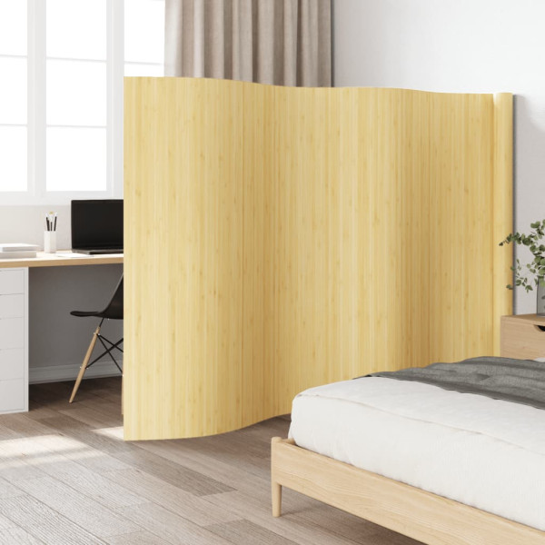 Biombo divisor de bambú color natural claro 165x600 cm D