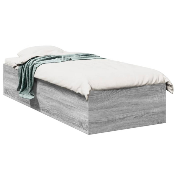 Estructura de cama madera de ingeniería gris Sonoma 75x190 cm D