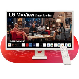 Smart Monitor LG 31.5" LED FHD 32SR50F-W blanco D