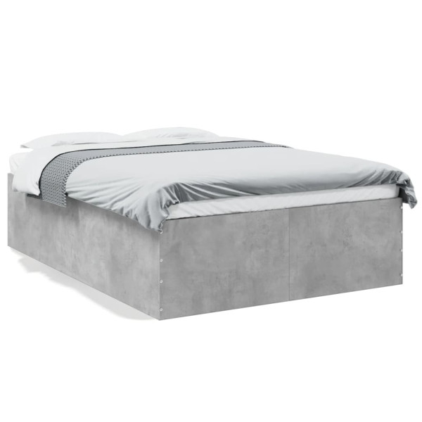 Estructura de cama madera de ingeniería gris hormigón 135x190cm D