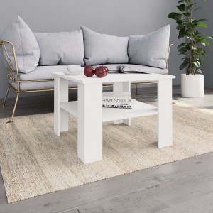 Mesa de centro de madeira branco 60x60x42 cm D