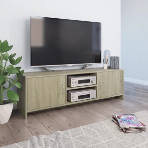 Mueble de TV madera contrachapada color roble 120x30x37.5cm D