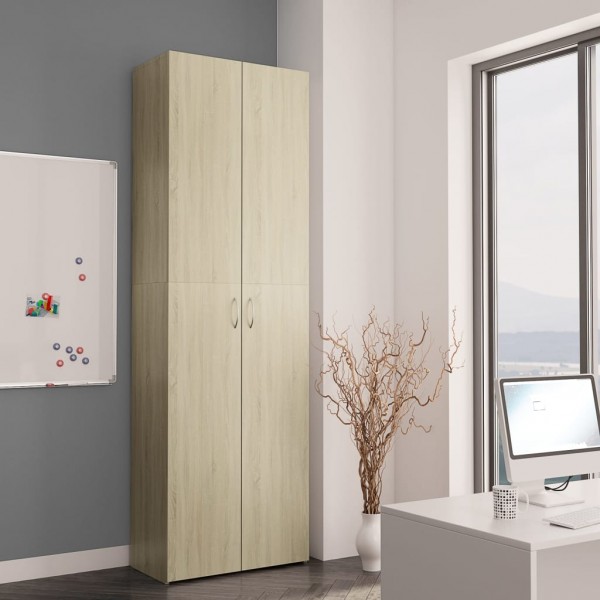 Armario de oficina contrachapado color roble 60x32x190 cm M 3