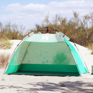 Tenda de praia 2 pessoas impermeável de abertura rápida verde D